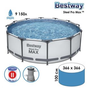 Бассейн каркасный Bestway Steel Pro MAX 366 х 100 см (56260)