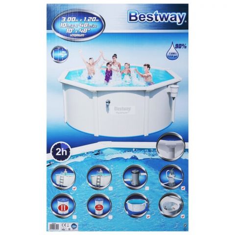 Бассейн стальной Bestway Hydrium, 300 х 120 см (56566)