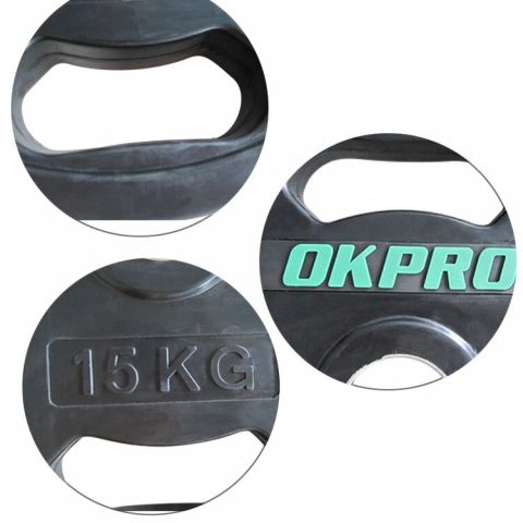 Диск обрезиненный с хватами 25 кг OKPRO OK2009E