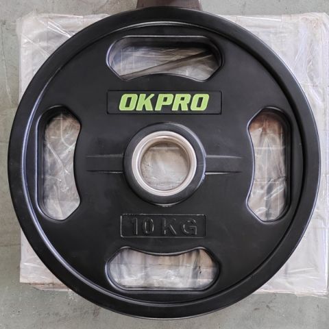 Диск обрезиненный с хватами 10 кг OKPRO OK2009E