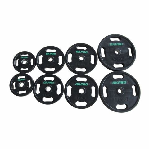 Диск обрезиненный с хватами 20 кг OKPRO OK2009E