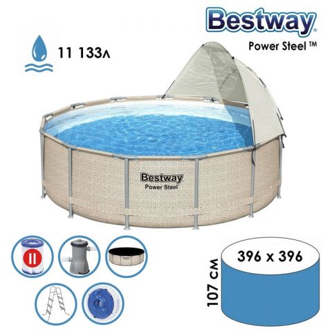 Бассейн каркасный Bestway Power Steel 396 x 107 см (5614V) 