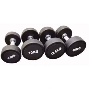 Гантельный ряд полиуретановый от 2,5 до 25 кг (шаг 2,5 кг) Gymmaster ANA-002