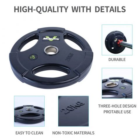 Диск обрезиненный тренировочный с тройным хватом MD Buddy MD1018 20кг